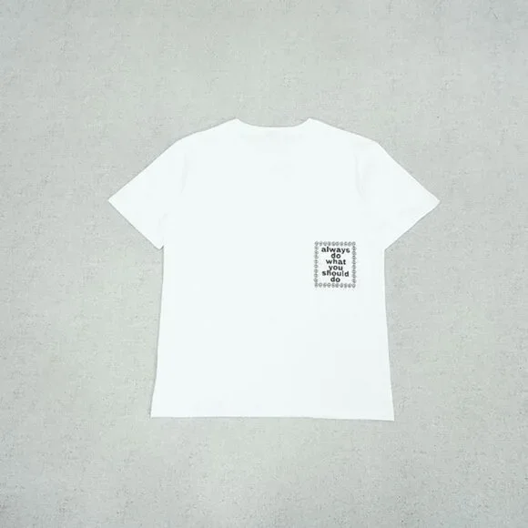Always Branded White Simple Logo Short Sleeve T Shirt